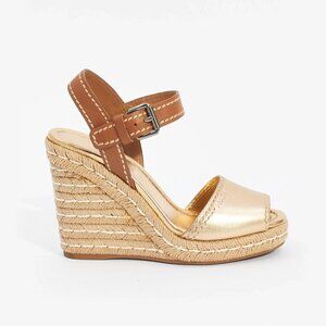 Prada Wedge Espadrilles in Gold, size 40